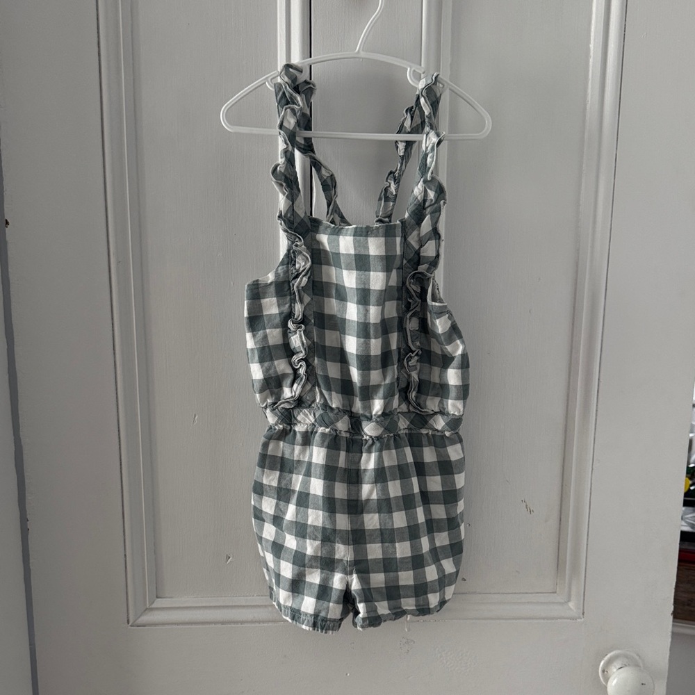 Kids Checkered Romper - Gray